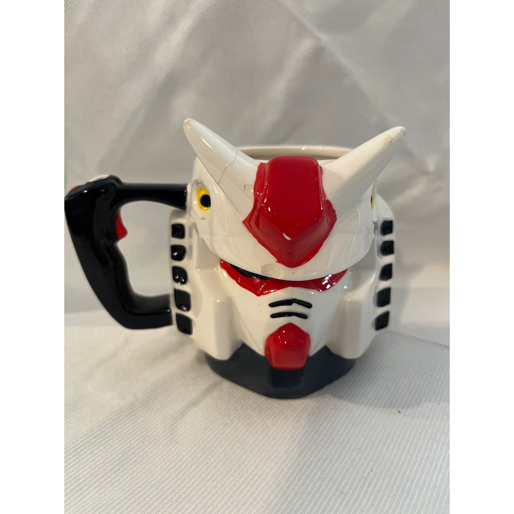 Gundam RX-0 Unicorn 3D Sculpted Ceramic Mug Bioworld Crunchyroll‎ EFSF White Red